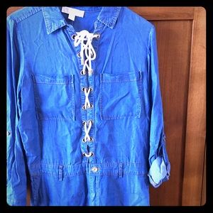 Trendy Michael Kohrs Jean Shorts Romper